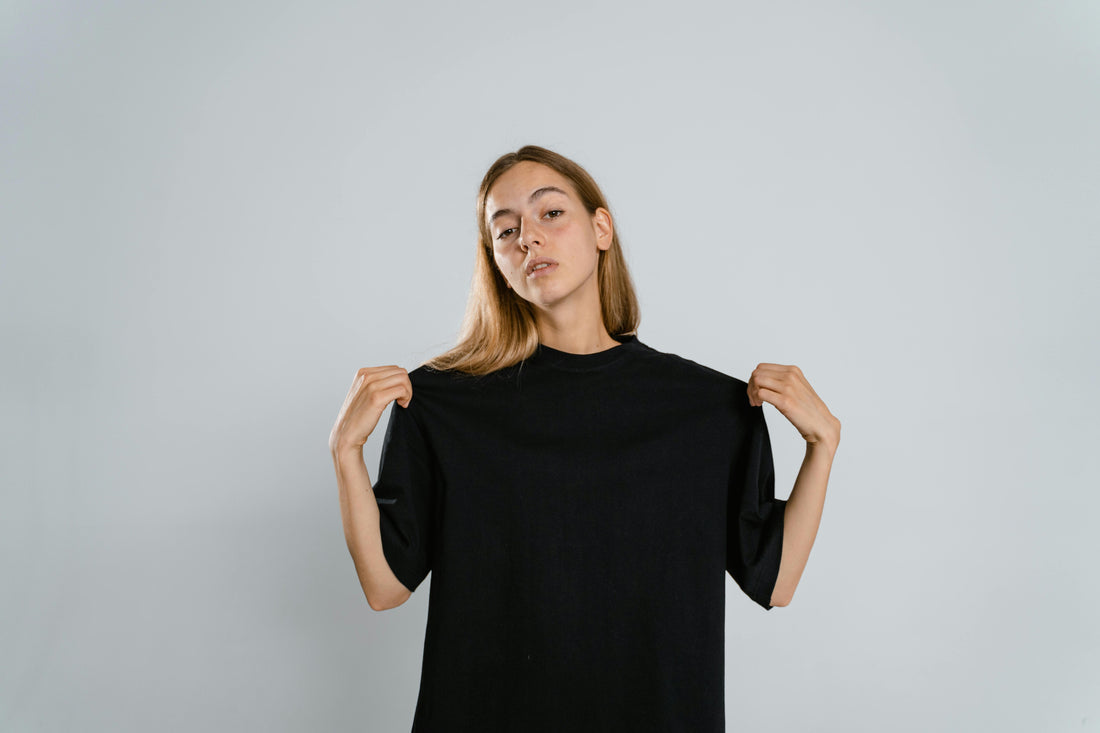 woman in a basic tshirt