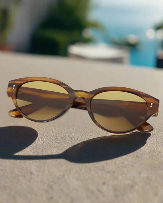 Elegant Monaco cat-eye sunglasses showcasing a sleek polycarbonate frame, perfect for a refined, old-money style.